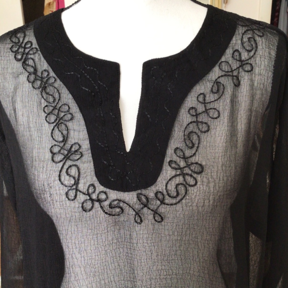 Black blouse and palazzo pants